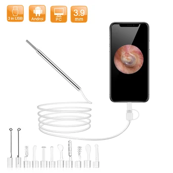 3 w 1 3.9 mm 2.0 MP ucha endoskopu narzędzie do usuwania woskowiny IP67 wodoodporny aparat z 6 diodami led dla OTG Android Micro USB PC