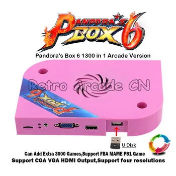 3D Pandora's Box 6 jamma board 1300 in 1 pcb może dodać dodatkowe 3000 gier wsparcie FBA MAME PS1 do gier arcade cabinet machine