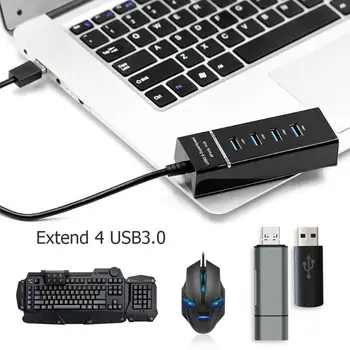 4 porty USB 3.0 hub super speed 5 Gb / s konwerter kabel adapter rozdzielający dla KOMPUTERÓW przenośnych notebook wysokiej jakości 4 porty USB 3.0 hub nowy