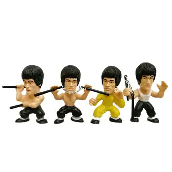 4 sztuki 3 cm 8 cm PVC model dla króla kung-fu Bruce ' a Lee figurka 75-lecie ozdoby zabawki