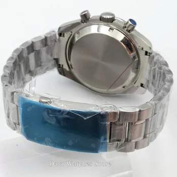 40 mm Bliger wielofunkcyjny mechaniczny automatyczny zegarek dla mężczyzn wodoodporny skórzany bransoletka stal czarna tarcza szafirowe data tydzień zegarek