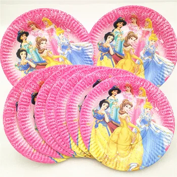 40szt Ariel/Śnieżka/Belle/Kopciuszek/Jasmine/Księżniczka Aurora talerz kubek serwetka urodziny dostawy dekoracji