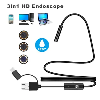 5.5 MM Micro USB Type-c USB 3-in-1 komputerowa endoskopowa kamera boroskopu rurka wodoodporna kamera inspekcyjna dla systemu Android