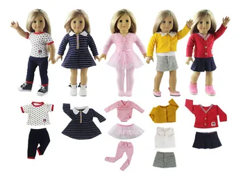 5 Zestaw lalka ubrania na 18 calowych amerykańskiej lalki ręcznie robione casual Odzież