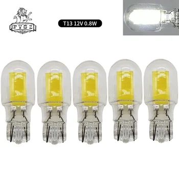 5szt T13 LED 12V reversed lamp Cars lampka 0.8 W, światło białe wysokotemperaturowy trwałe szkło szerokość t13 small car Light
