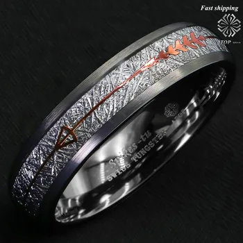 6 mm rock szary matowy klosz przycisk pierścień srebro różowe złoto strzałka na górze biżuterii