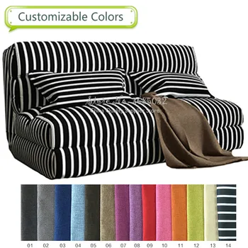 60/90/120 cm modny sofa leniwy kanapa składana velvet paski tatami sypialnia sofa krzesło zmywalny z wymiennymi pokrywami