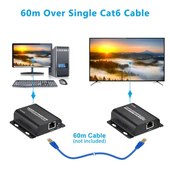 60m HDMI Extender By Single Cat 5E/6/7 Full Hd 1080P With Deep Color, EDID Copy