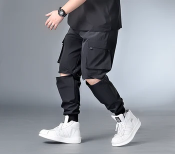 6XL 7XL XXXXL mężczyźni nowe spodnie męskie 2020 jesień biegacze hip-hop spodnie męskie odzież uliczna bawełna casual spodnie odpinane spodnie