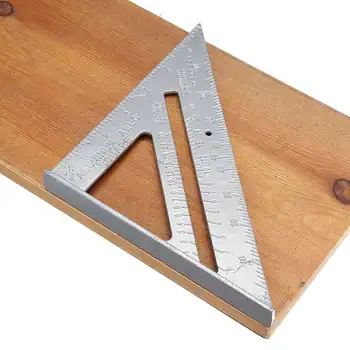 7/12 cala linijka kątowa imperial stop aluminium trójkątny pomiarową szybkość pracy w drewnie kwadratowy trójkąt narożny kątomierz