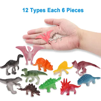 72шт mini dinozaur zabawki dla dzieci symulacja dinozaur rysunek model zabawki, zestawy dla chłopców, dziewcząt, dzieci, prezenty na urodziny Partii pamiątki