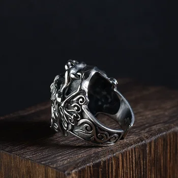 925 srebro biżuteria mężczyzna Lew pierścień antyczne punk akcesoria tajski Srebrny zmiana rozmiaru obrączki dla mężczyzn