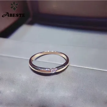 ANI 18K Rose Gold (AU750) Wedding Women Rings Certified I-J/SI 0.031 CT Round Cut Diamond Valentines Promise Ring Wedding Band