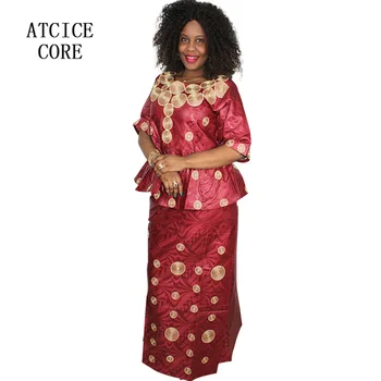 Afrykańskie sukienki dla kobiet bazin riche projekt haftu długa sukienka DP193