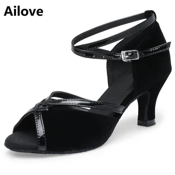 Ailove Ballroom Latin Salsa Swing, Tango Dance Shoes Women Peep-toe Dancing Sandals with Soft Suede Sole ALS050