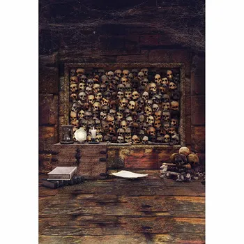 Allenjoy skeleton creepy wood floor photography background brązowa wiejska drewniana deska, ściana, przestraszony zdjęcia w tle rekwizyty do sesji zdjęciowej