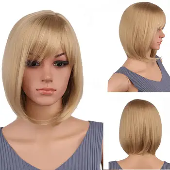 Amir brązowe peruki krótkie proste włosy syntetyczne peruki dla kobiet ombre brązowy blond perukę Czerwony Bob peruki cosplay 8 stylów do wyboru