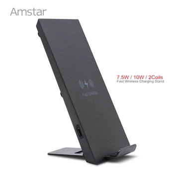 Amstar Qi Wireless Charger for iPhone 11 Pro Max X XR XS Dual Coils 10W szybka bezprzewodowa podstawka ładująca do Samsung S20 + Note 10