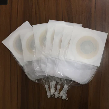 Anty-wyciek Urostomiâ torby podwójne warstwy klej przezroczysty moczowego worek 48 mm otwór centralny silikonowy korek Urostomiâ torby
