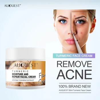 Auquest 50 ml kurkuma naprawy skóry twarzy Krem leczenie trądziku nawilżający krem do twarzy wybielanie rozjaśnianie przeciw trądziku Remover krem