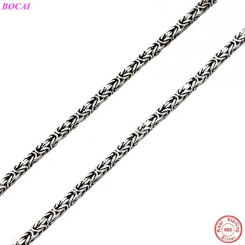 BOCAI S925 srebro naszyjnik kiel łańcuch męskie retro władcza osobowość naszyjnik handmade 925 Srebrny naszyjnik moda