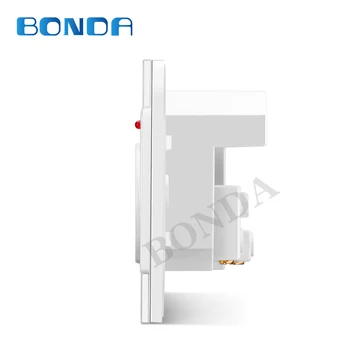 BONDA dual USB power socket EU French standard wall socket charger adapter electric wall charger adapter hartowana szklany panel
