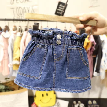 Baby Girl spódnica dziewczyny kowbojski jeansowa spódnica lato 2019 plac spódnica z wysokim stanem duży pakiet maluch biust spodenki spódnica 2-7 lat