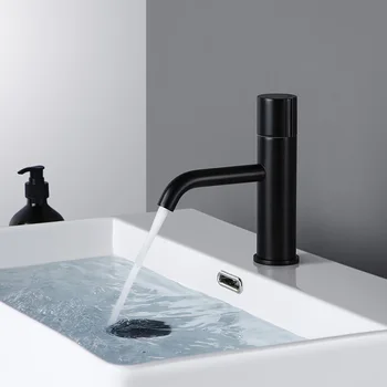 Bagnolux Solid Brass Matte Bathroom Basin Faucet Black Single Hole Hot And Cold Water Tap Small Umywalka Taps Kran Z Aeratorem
