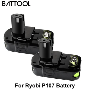 Battool akumulator 18V 3000mAh P107 litowa bateria zamiennik dla Ryobi P104 P105 P102 P103 P107 bezprzewodowa akumulator litowo-jonowy