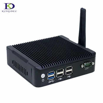 Bez wentylatora mini PC quad core Celeron N3160 Dual LAN Linux PFsense router Firewall serwer komputer z 2 antenami HTPC TV Box