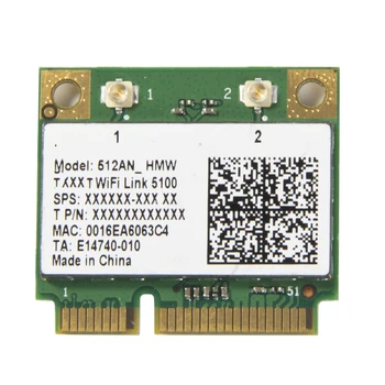 Bezprzewodowa karta sieciowa Wi-Fi Intel 5100 512AN_HMW pół Mini PCI-E 802.11 a/g/n Dual Band 300 Mb / S na laptopa