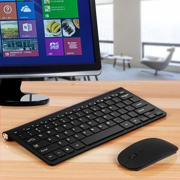Bezprzewodowa klawiatura i mysz Combo Set 2.4 G klawiatura multimedialna mysz do laptopa notebooka Mac KOMPUTERA stacjonarnego telewizor materiały biurowe D30