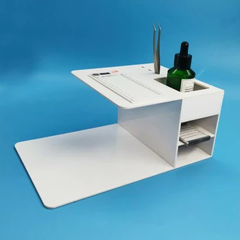 Biały akryl przedłużanie rzęs organizator przechowywania poduszka półka do salonu makijażu 3 warstwy odłączana poduszka półka przechowywania wsparcie