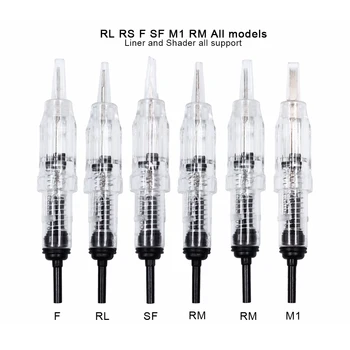 Biomaser 10PCS Revolution Tattoo Needle Permanent Makeup Cartridge igły do brwi usta 1R,2R,3R,5R obrotowe maszynowe kaseta