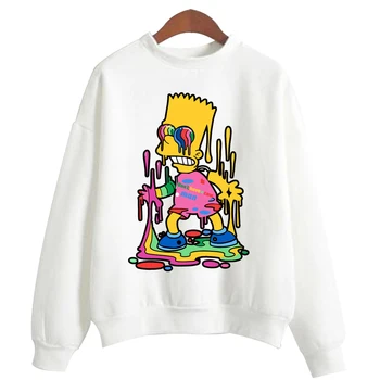 Bluza damska The Simpsons Anime Bart Simpson Print różowe bluzki bluzy odzież Damska