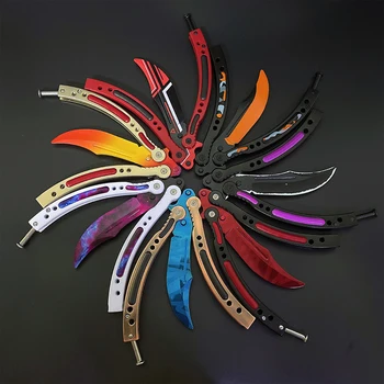 Butterfly Folding Knife Blade Knife CS GO Knife Training Butterfly Knife Counter Strike Game Knife No Edge couteau