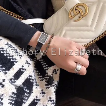 Báthory · Elizabeth classic fashion retro chain letter brass rhinestone bracelet bransoletka dla kobiet pulseras mujer Jewelry