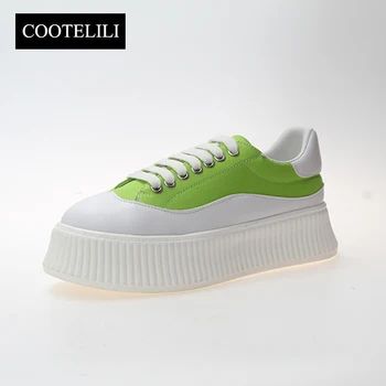 COOTELILI Flats Canvas Shoes For Women Pnączy Ladies Flat Platform Shoes Oxfords Woman Sneakers