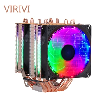 CPU Cooler Heatsink Kit wysokiej jakości 6 Heat-pipe, Dual-tower Cooling 9 cm RGB obsługa wentylatora 3Fans 3PIN4PIN wentylator Intel i AMD