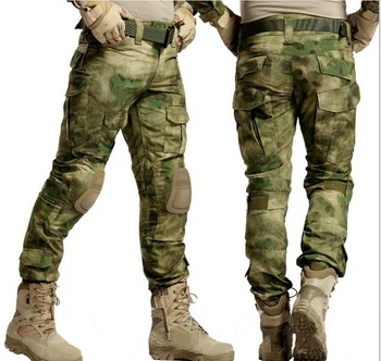 CQC taktyczne spodnie cargo mężczyźni wojskowa polowanie airsoft paintball kamuflaż Gen2 armia BDU spodnie bojowe z наколенниками A-TAC FG