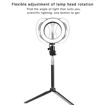 Capsaver 8 inch Ring Light LED Makeup Ring Lamp USB Portable Selfie Ring Lamp with Tripod Stand Photography Lighting for Youtube