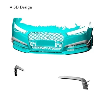 Carbon Fiber Car Front Bumper Air Vent Fender Trim For Audi A6 S6 Sline - 2018 Front Bumper Trunk Trim Stickers splitter