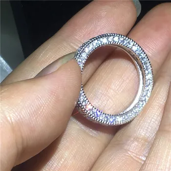 Choucong Vintage Female Eternity Promise Ring 925 srebro pełna przez cały AAAAA cz pierścionek zaręczynowy pierścionki dla kobiet Party Jewelry