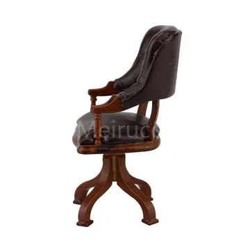 Cienka miniaturowe meble 1/12 skala wysokiej jakości drewniany fotel