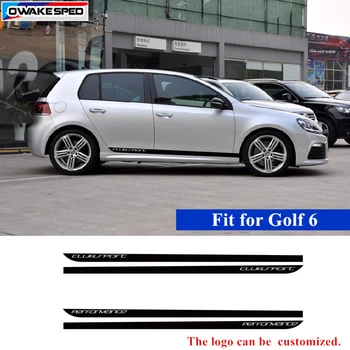 Clubsport Car Sticker For Volkswagen Golf 6 MK6 Car Side Skirt Stripes Sticker Carbon Fiber Winylowa naklejka akcesoria samochodowe