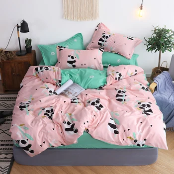 Cute panda New Family Kids pościel poszewka na poduszkę i kołdrę zestawy nowoczesny styl Twin Full Queen King Size