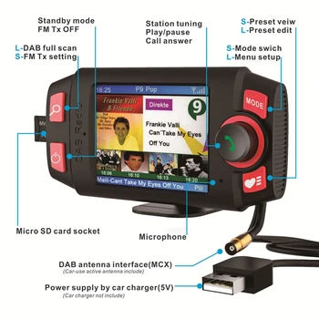 DAB-C8 Digital Radio Color Sn Radio FM Receiver with Bluetooth Music Streaming Player