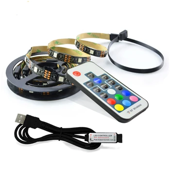 DC 5V elastyczny LED RGB light Tape 0.5 M 2M USB Magic Light strip Ribbon HDTV Screen Background Flash lamp RF Controller SMD5050