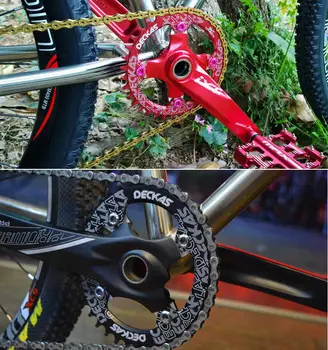 DECKAS 96BCD-S Chainring MTB Round/Oval Bicycle Chain Ring 32T/34T/36T/38T mechanizm korbowy obsługiwane Road Mountain Bike Kolarstwo części zamienne