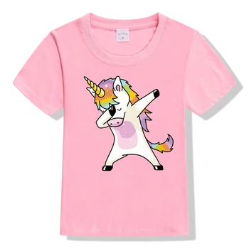 Dabbing unicorn kids boys girls t-shirt dabbing pug dog children t shirt teens unisex streetwear tops tees hip hop tshirt